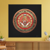 [901] Master Mason - Gold Square & Compasses Leinwanddruck (Insitu (Wohnzimmer))
