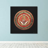 [901] Master Mason - Gold Square & Compasses Leinwanddruck (Insitu (Holzboden))