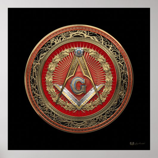 [901] Master Mason - Gold Square & Compasses Poster (Vorne)