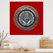 [901] Master Mason - Silver Square & Compasses Poster (Küche)