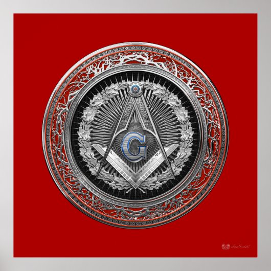 [901] Master Mason - Silver Square & Compasses Poster (Vorne)