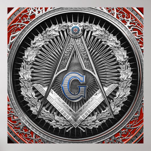 [901] Master Mason - Silver Square & Compasses Poster (Vorne)
