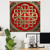[901] Sacred Celtic Gold Knot Cross Poster (Heimbüro)