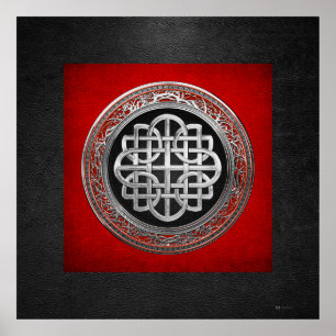 [901] Sacred Celtic Silver Knot Cross Poster