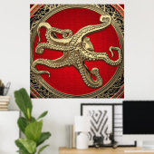 [901] Sacred Gold Octopus in Defensive Posture Poster (Heimbüro)