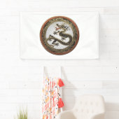 [901] Schwarzer und Gold Heiliger Ostdrache Banner (Insitu)