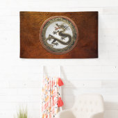[901] Schwarzer und Gold Heiliger Ostdrache Banner (Insitu)