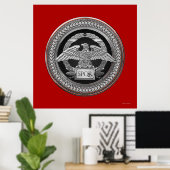 [901] Silberrömischer Kaiseradler über Medallion Poster (Heimbüro)