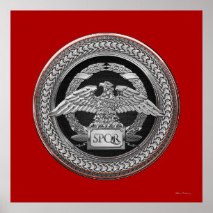 [901] Silberrömischer Kaiseradler über Medallion Poster