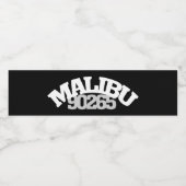 90265 Malibu California Zip Code Pacific Coast Hwy Wasserflaschenetikett (Einzelnes Label)