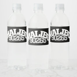 90265 Malibu Kalifornien Postleitzahl Pacific Coas Wasserflaschenetikett
