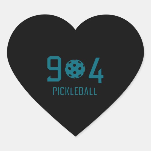 904 Pickleball 2 Herz-Aufkleber (Vorderseite)