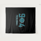 904 Pickleball Aquamarin Wandteppich (Vorderseite (Horizontal))