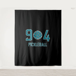 904 Pickleball Aquamarin Wandteppich