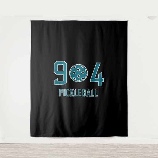 904 Pickleball Aquamarin Wandteppich (Vorderseite)