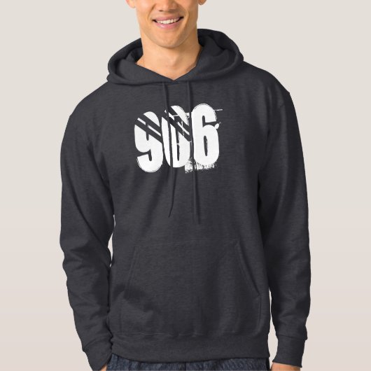 "906" dunkelgrauer oberer Halbinsel Hoodie (Vorderseite)