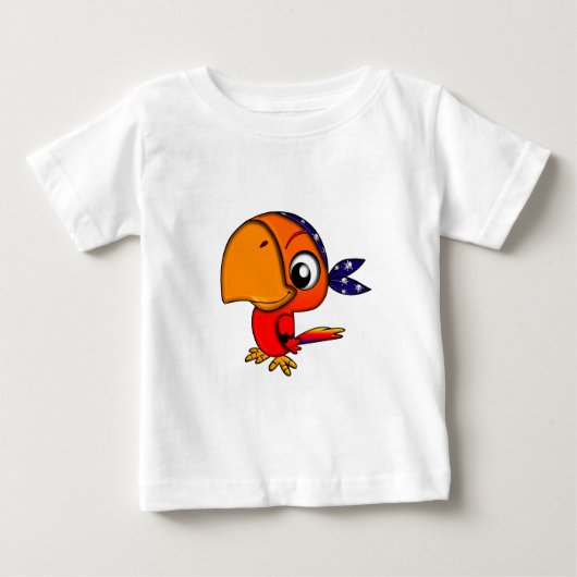 906 NIEDLICH CHEEKY PIRATE PARROT CARTOON BABY T-SHIRT (Vorderseite)