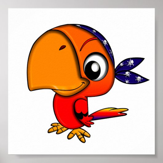 906 NIEDLICH CHEEKY PIRATE PARROT CARTOON POSTER (Vorne)