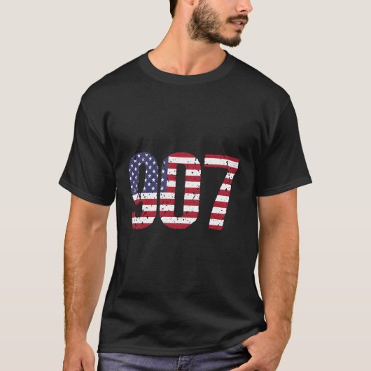 907 Alaska-Gebietscode T-Shirt (Vorderseite)