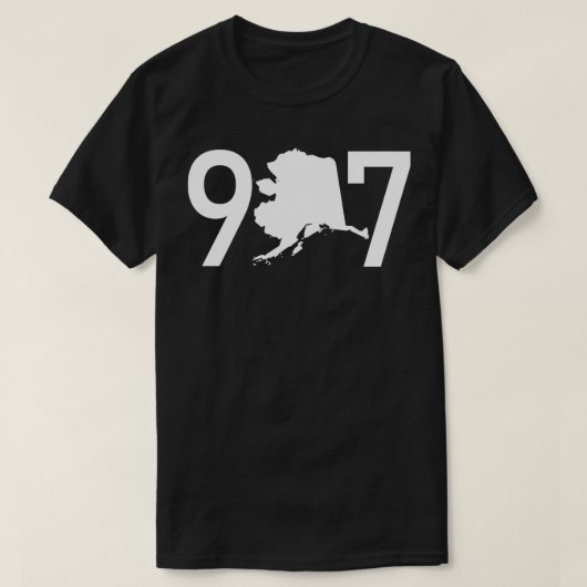 907 Alaska Phone Area Code Map Silhouette Cool Pul T-Shirt (Design vorne)