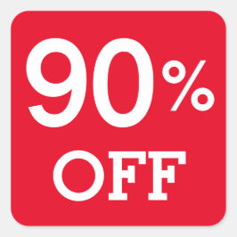 90% 90% Rabatt Verkauf weiß und rot Quadratischer Aufkleber