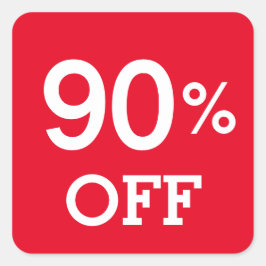 90% 90% Rabatt Verkauf weiß und rot Quadratischer Aufkleber