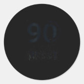 90 And Ready To Reset Birthday Gift Milestone Humo Runder Aufkleber (Vorderseite)