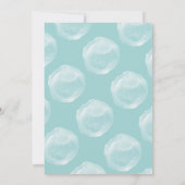 90. Aquamarine Blase Geburtstagsparty Foto Einladung (Rückseite)