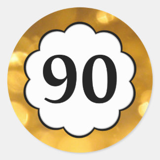 90 - Aufkleber mit den goldenen Zahlen