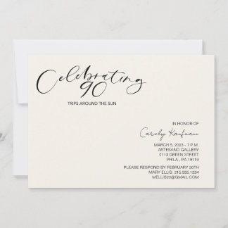 90 Ausflüge rund um die Sun Modern Birthday Party Einladung