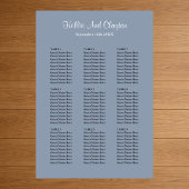 90 Blue Simple Wedding Seating Chart Poster