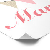 90 Bunting Blush Pink Wedding Guest Book Poster (Ecke)