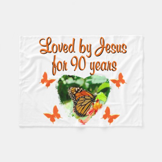 90. BUTTERFLY BIRTHDAY FLEECEDECKE (Vorderseite (Horizontal))