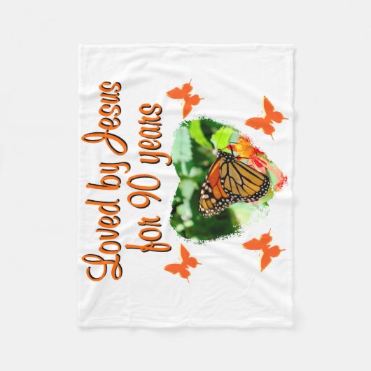 90. BUTTERFLY BIRTHDAY FLEECEDECKE (Vorderseite)