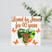 90. BUTTERFLY BIRTHDAY KARTE (Stehend Vorderseite)