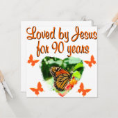 90. BUTTERFLY BIRTHDAY KARTE (Vorderseite/Rückseite Beispiel)