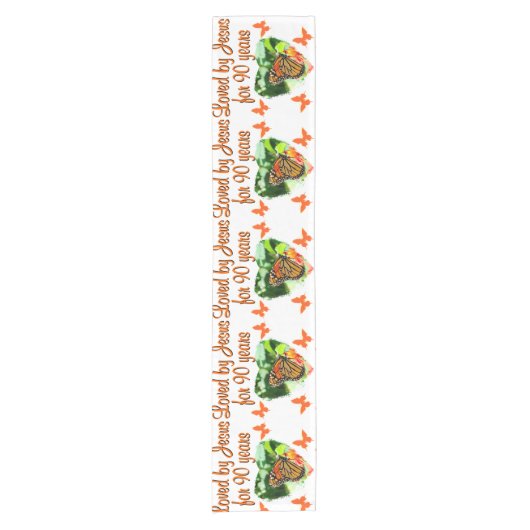 90. BUTTERFLY BIRTHDAY KURZER TISCHLÄUFER (Vorderseite)