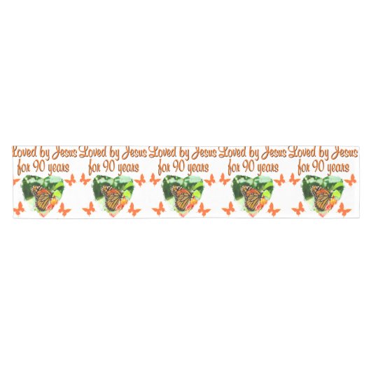 90. BUTTERFLY BIRTHDAY KURZER TISCHLÄUFER (Horizontal)