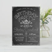 90. Chalkboard Geburtstagsfeier Einladung (Stehend Vorderseite)