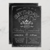 90. Chalkboard Geburtstagsfeier Einladung (Vorne/Hinten)