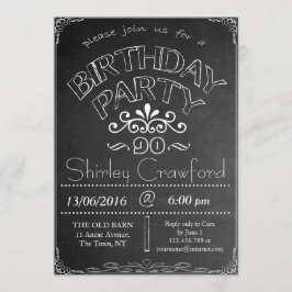90. Chalkboard Geburtstagsfeier Einladung
