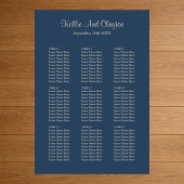 90 Classic Blue Wedding Seating Chart Poster