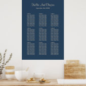 90 Classic Blue Wedding Seating Chart Poster (Küche)
