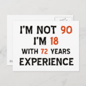 90. coole Geburtstagsdesigns Postkarte (Vorne/Hinten)