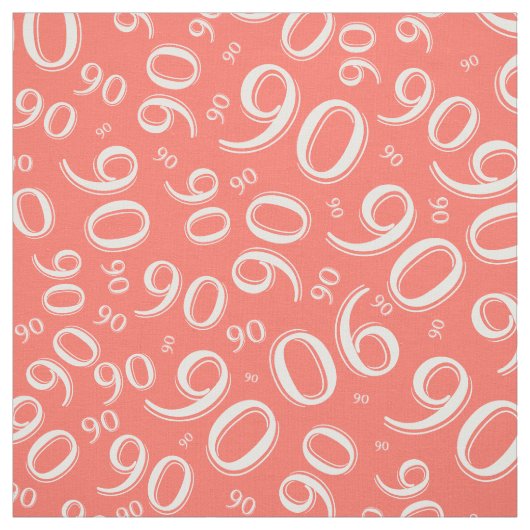 90. Cooles Random Number Pattern Coral/White 90 Stoff (Muster)