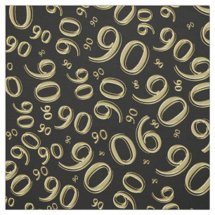 90. Cooles Zahl-Muster-Schwarzes und Gold 90 Stoff