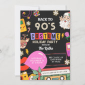 90 Costume Holiday party Invitation Einladung (Vorderseite)