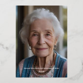 90. Custom Birthday Party Textured Elegant Folieneinladung (Rückseite)