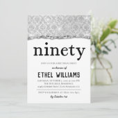 90 Diamond Geburtstagseinladung Einladung (Stehend Vorderseite)