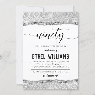 90 Diamond Geburtstagseinladung Einladung